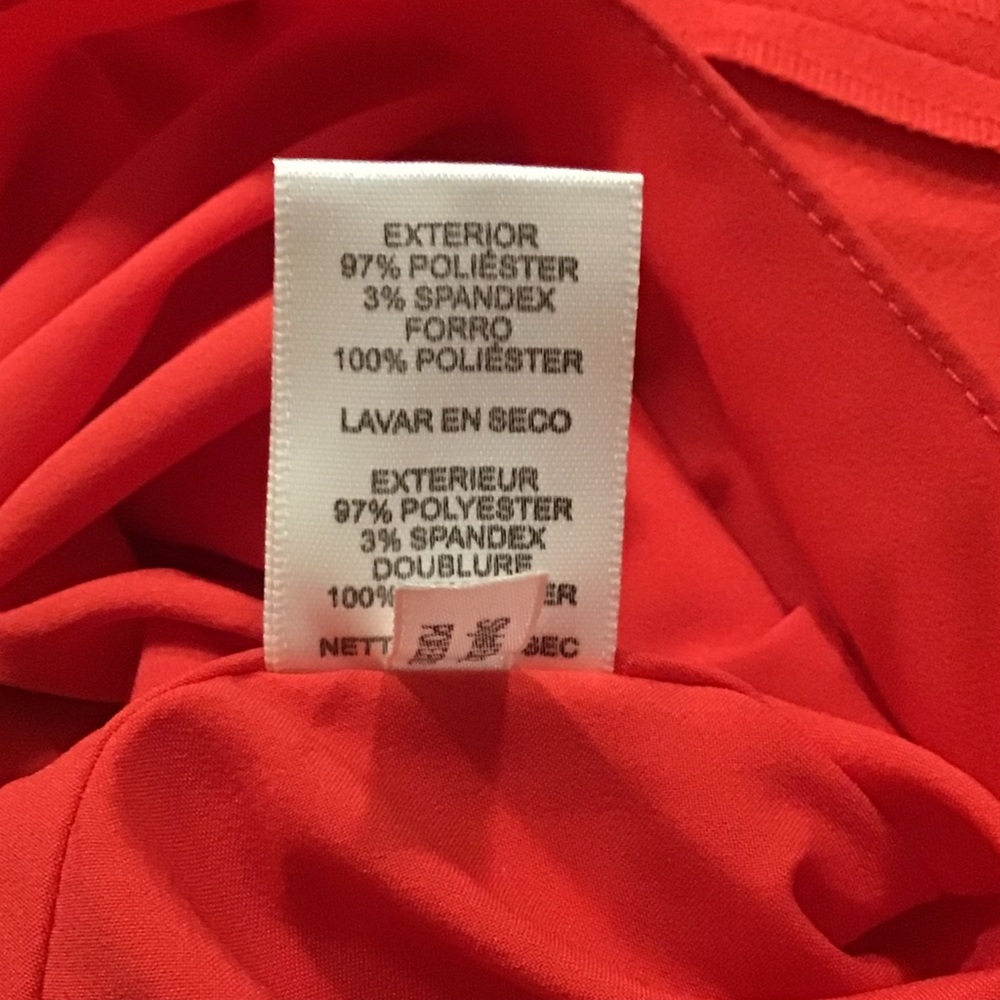 ELIZA J OFF THE SHOULDER PEPLUM FLOUNCE HEM RED DRESS NWOT - Picture 8 of 8